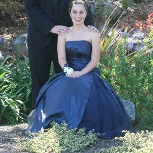Drop waist navy ball gown